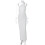 Solid Backless Pleated Fitted Sleeveless Dress,White,L 1