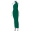 Solid Backless Pleated Fitted Sleeveless Dress,Green,2XS 1