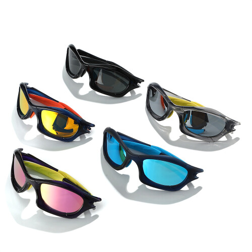 Oval Sunglasses Unisex,Transparent Grey Frame,Silver Mirror Lens 2