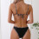 Women's Triangle Bikini Set,Black,S 4