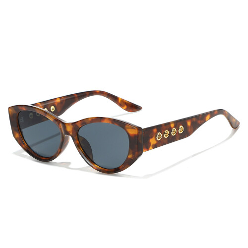 Women's UV Protection Sunglasses,White Frame,Full Grey Lens 1