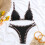 Women's Triangle Bikini Set,Black,S 5