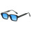 Square Metal Sunglasses UV Protection,Transparent Frame,Grey Lens 2