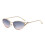 Small Cat-Eye Metal Sunglasses,Gold Frame,Blue Pink Lens 1