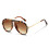 Square Frame UV Protection Sunglasses,Leopard Frame,Double Brown Lens 1