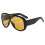 Oversized Integrated Sunglasses,Glossy Black Frame,Brown Lens 1