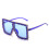 Oversized Square Sunglasses,Blue Frame,Blue Crystal Lens 1