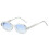 Small Polygonal Metal Sunglasses UV Protection,Transparent Frame,Blue Lens 1