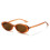 Small Oval Sunglasses for Women,Orange Frame,Brown Lens 1
