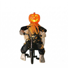 Halloweenowa elektryczna lalka-duch z głosem świecącej dyni