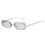 Randlose Sonnenbrille für Damen, silbernes Gestell, hellgraue Gläser 2