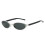 Ovale Unisex-Sonnenbrille, silbernes Gestell, dunkelgraue Gläser 1