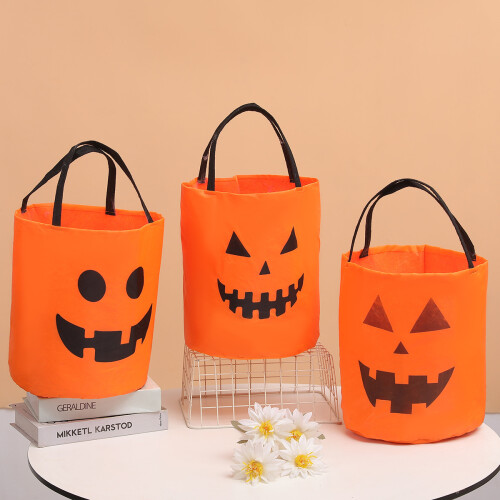 Wiaderko na Halloween z dynią, białe 1
