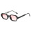 Small Polygonal Metal Sunglasses UV Protection,Black Frame,Pink Lens 1