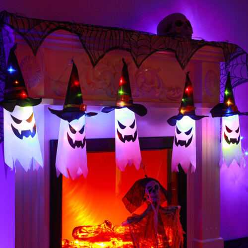 Halloween ljusslinga Litet spöke Orange 2