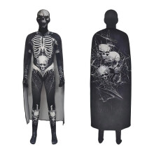 Halloween Kids Party Costume Style 7 Skeleton (Suit + Mask + Cape) 170(L)