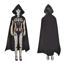 Kostium na imprezę halloweenową dla dzieci, styl 9, szkielet (garnitur + maska + peleryna) 180 (XL)