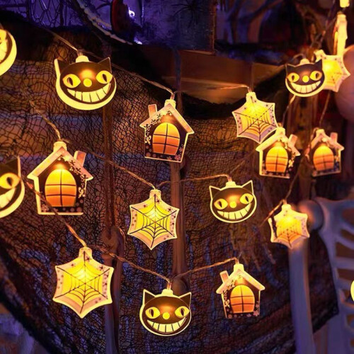 Halloween LED Pumpa Spöke Ljusslinga Mix B