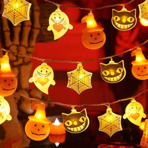 Halloween LED Pumpa Spöke Ljusslinga Mix A
