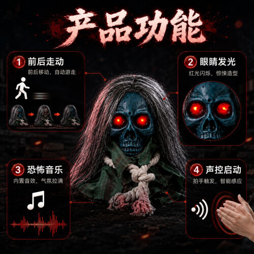 Halloween Walking Skull Prop Toy Blue 2