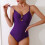 Women's Black V-Strap Cutout One-Piece Swimsuit,Black,M 4