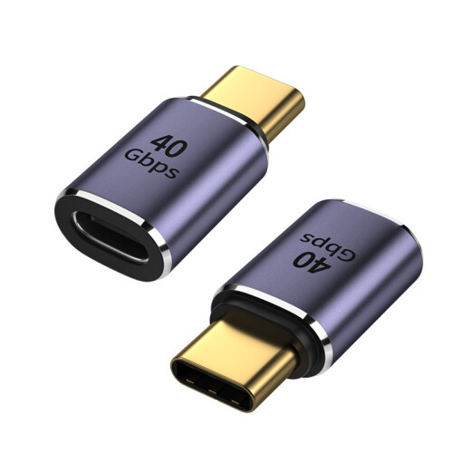 TYPE-C Buchse auf TYPE-C Stecker Adapter, Gerader Kopf, 2er-Pack, 40 Gbit/s