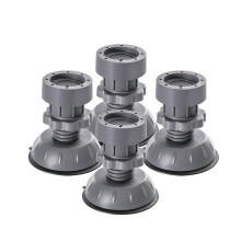 Verstelbare voetjes voor wasmachines (4 stuks) — Antislip zuignap stabilisatoren voor wasmachines en drogers, grijs, in hoogte verstelbaar