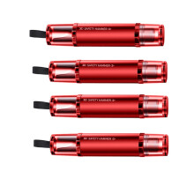 Auto-Notfallhammer 4er-Pack mit Gurtschneider und federbelastetem Scheibenzerbrecher, Aluminium, Rot, kompaktes Design