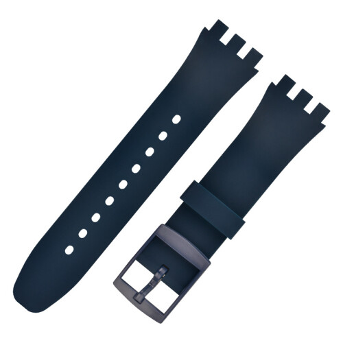 Premium Silicone Swatch Watch Strap Replacement NavyBlue 16 mm