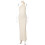 Solid Backless Pleated Fitted Sleeveless Dress,Apricot,XL 1