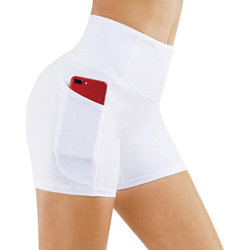 Pantaloncini a compressione - Perfetti per yoga e allenamento Bianco S White L 1