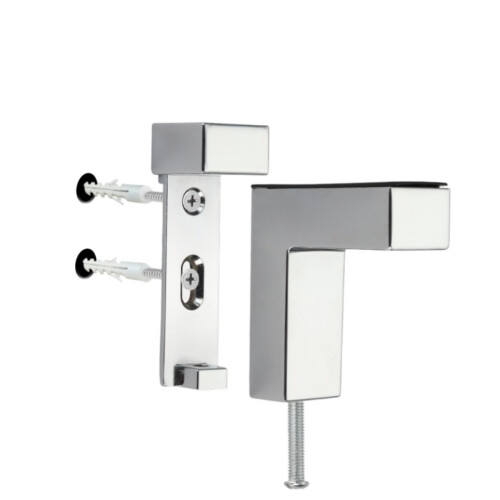 F-type Glasklem Groot Glanzend — Verstelbare Planksteun van Zinklegering, 2-pack 2
