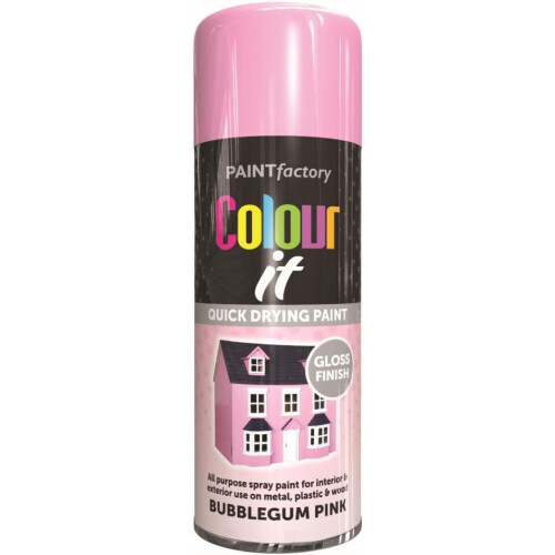 Rapide RAPIDE Colour It Spray Paint Performance Quick Drying Wood Bubblegum Pink 400ml