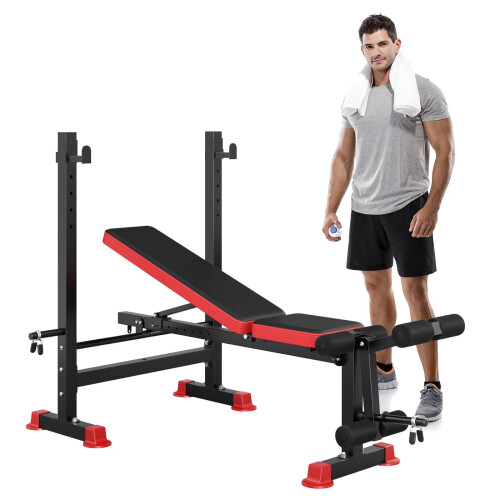 Adjustable Weight Bench Set, 250KG Foldable Workout Bench Press for Strength Training Home Gym
