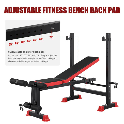Adjustable Weight Bench Set, 250KG Foldable Workout Bench Press for Strength Training Home Gym 2