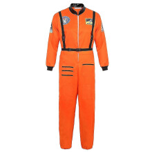 (XXXL, Orange for Men) Astronaut Costume Space Suit For Adult Cosplay Costumes Zipper Halloween Costume Couple Flight Jumpsuit Plus Size Uniform