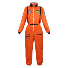 (XS, Orange for Women) Astronaut Costume Space Suit For Adult Cosplay Costumes Zipper Halloween Costume Couple Flight Jumpsuit Plus Size Uniform