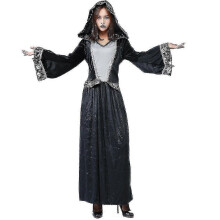 (175cm) 2026 Halloween Skeleton Lace Witch Costume Ghost Day Party Party Cos Witch Long Dress Costume