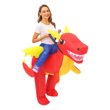 (Adulto) Costume gonfiabile da dinosauro stereo da cavalcare, accessori creativi per Halloween, cosplay, carnevale e feste in maschera.