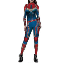 (XL, Blue) Halloween Women Captain America Iron-man Costume Fancy Dress Jumpsuit_y High Quality