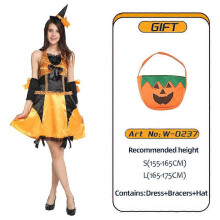 (S) Halloween Vampire Witch Cosplay Costumes Carnival Adult Sets Hat Pumpkin Bag Pantyhose Christmas Carnival Party W-0237