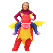 (Cucciolo) Costume gonfiabile da dinosauro stereo da cavalcare, accessori creativi per Halloween, cosplay, carnevale e feste in maschera.
