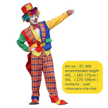 (5XL) Halloween Men Costumes Funny Circus Naughty Harlequin Uniform Men Fancy Dress Cosplay Adult Men Women Clown Costume ZC-006