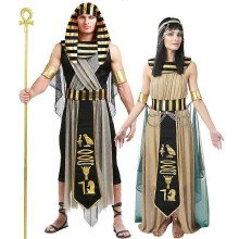 (XL, Woman) Egyptian King Pharaoh Deluxe Halloween Costume for Adults Role Playing Cosplay