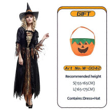(M) Halloween Vampire Witch Cosplay Costumes Carnival Adult Sets Hat Pumpkin Bag Pantyhose Christmas Carnival Party W-0042