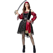 (M, multi) Halloween Classic Pirate Costume For Adult Women Carnival Fancy Party Warrior Cosplay Outfit