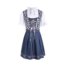 (38, Blue) Women's German Dirndl Dress Bavarian Oktoberfest Costumes Halloween Beer Maid Costumes