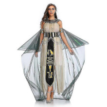 (L, Femenino) Disfraz de Halloween de la faraona egipcia Cleopatra, disfraz de diosa griega, disfraz para actuación de ópera.