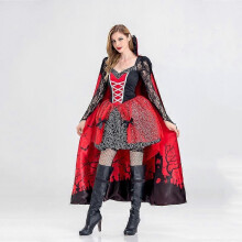 (S, Rood) Halloween vampierkostuum voor volwassen vrouwen, verkleedkostuum voor feestjes, carnaval, heksenkostuum, cosplay-uniform