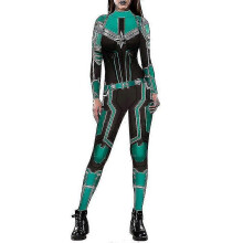 (L, Green) Halloween Women Captain America Iron-man Costume Fancy Dress Jumpsuit_y High Quality